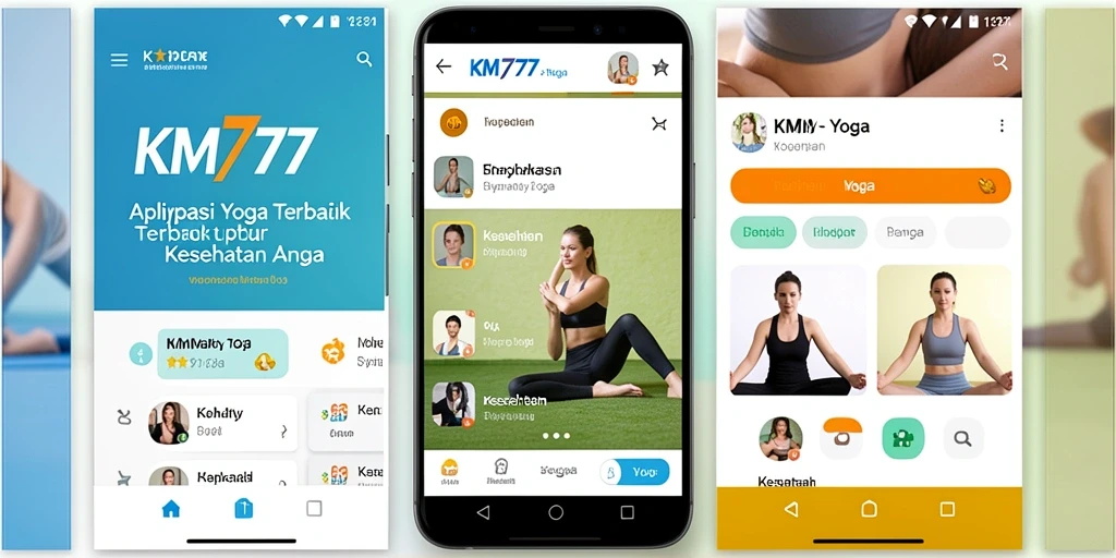 Tampilan antarmuka KM777 yang intuitif untuk latihan Yoga.