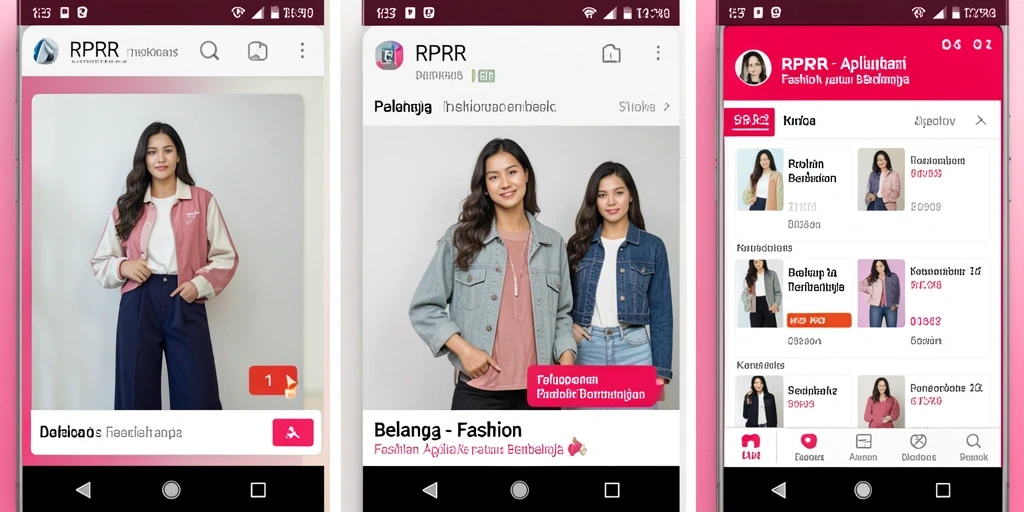 Tampilan antarmuka RPRR yang menarik dan mudah digunakan untuk belanja fashion.