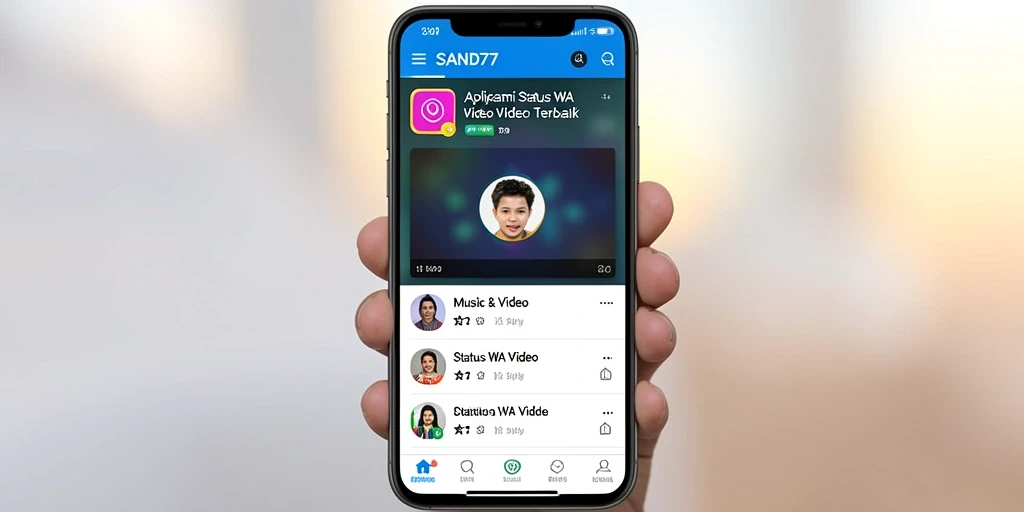 Tampilan antarmuka SAND77 dengan koleksi video musik yang beragam.