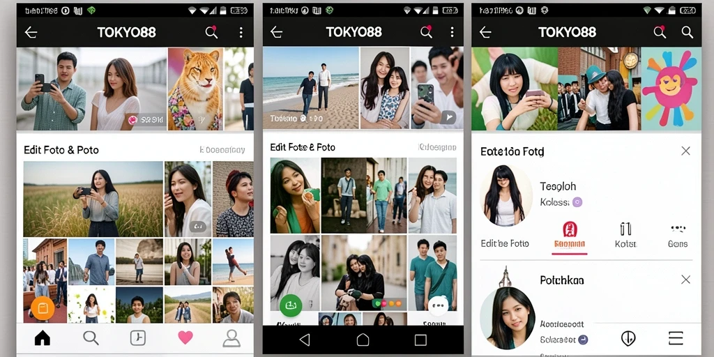 Tampilan antarmuka TOKYO88 yang menarik dan mudah digunakan untuk kolase foto.
